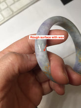 Load image into Gallery viewer, 55.2mm 100% Natural type A green purple carved branches and flowers and golden-painted Jadeite Jade bangle PH183
