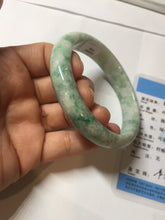Load image into Gallery viewer, 58.8mm Certified Type A 100% Natural sunny green/white/beige Jadeite bangle PH41-0494

