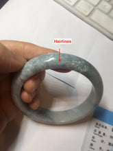 Load image into Gallery viewer, 58.5mm certified 100% natural Type A light green/purple white Snowy Pine Forest jadeite jade bangle PC199-3043
