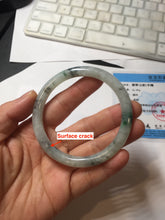 Load image into Gallery viewer, 57.2mm certified 100% natural Type A white sunny green dark green ink painting (水墨) round cut jadeite jade bangle PC158-3151
