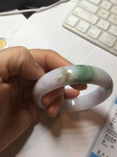 Load image into Gallery viewer, 55mm certified 100% natural Type A green/purple/white jadeite jade bangle PF33-4760
