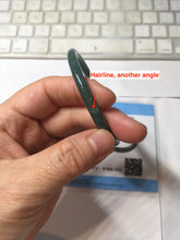 Load image into Gallery viewer, 54mm Certified Type A 100% Natural dark green/blue/gray with Guatemala slim round cut Jadeite bangle PJ30-3872

