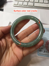 Load image into Gallery viewer, 53.6mm Certified 100% natural Type A dark green gray black(冰油青) round cut jadeite jade bangle AZ176-0514
