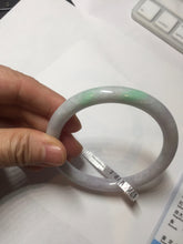 Load image into Gallery viewer, 57mm certified 100% natural type A sunny green/white/purple round cut jadeite jade bangle PC31-2684
