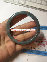 Load image into Gallery viewer, 57.5mm Certified Type A 100% Natural deep sea dark green/purple/blue/gray/black Guatemala Jadeite bangle PB114-6421
