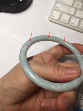 Load image into Gallery viewer, 62.4mm certified Type A 100% Natural white gray light purple round cut Jadeite Jade bangle PE93-3233
