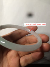 Load image into Gallery viewer, 54.5mm certified 100% natural green/purple/white slim round cut jadeite jade bangle L147-5552
