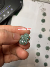 Load image into Gallery viewer, 100% Natural type A green gray with green floating flowers  jadeite Forget-Me-Not(勿忘我) Flower Pendant group PA251
