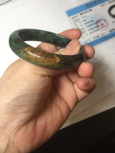 Load image into Gallery viewer, 52.7mm Certified Type A 100% Natural brown oily dark green(老油青) gray black Jadeite Jade bangle PC218-6231
