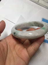 Load image into Gallery viewer, 61.5mm Type A 100% Natural sunny green/light white/purple chubby Jadeite Jade bangle with defects PJ59-1253
