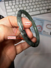 Load image into Gallery viewer, 56mm Certified Type A 100% Natural watermelon rind &amp; Smoky Black-Gray(WuJi) Jadeite round cut Jadeite bangle AZ181-0513
