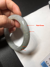 Load image into Gallery viewer, 53mm 100% natural certified dark green/gray jadeite jade bangle BM53-8655
