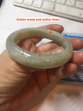 Load image into Gallery viewer, 54.2mm certified 100% Natural icy watery light beige pale pink gray white nephrite bangle HN122-1076
