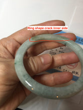Load image into Gallery viewer, 54.8mm 100% natural Type A light green white slim jadeite jade bangle PB108-2441
