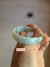 Load image into Gallery viewer, 52.5mm certified type A 100% Natural green/white with green floating flowers jadeite jade bangle AT94-0777
