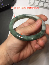 Load image into Gallery viewer, 57.6mm Certified type A 100% Natural oily dark greenwhite gray black watermelon rind  (瓜油青)  Jadeite bangle AZ187-1630
