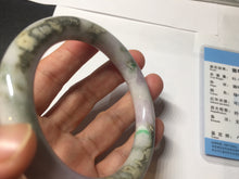 Load image into Gallery viewer, 58.8mm Certified Type A 100% Natural light green/sunny green/brown/black/purple(Rocky Mountain Dusk) chubby round cut Jadeite bangle PD90-1101

