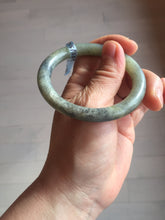 Load image into Gallery viewer, 51mm Certified 100% Natural Green/ black/gray sesame paste 芝麻糊 青花 round cut nephrite Jade bangle HHE104-5567
