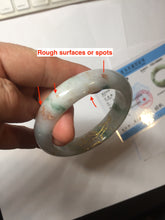 Load image into Gallery viewer, 51mm certified 100% natural Type A light green red with green floating flowers carved and golden-painted jadeite jade bangle PF80-6081
