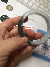 Load image into Gallery viewer, 54.6mm certified 100% natural oily dark green purple jadeite jade bangle pendnat set PA114-9119
