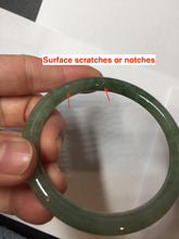 Load image into Gallery viewer, 卖了 57.4mm Certified 100% natural Type A oily dark green/ gray/brown (老油青) slim round cut jadeite jade bangle PB321-0594
