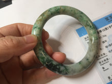 Load image into Gallery viewer, 58mm Certified Type A 100% Natural Sunny Green Brown with Green Floating Flowers round cut Jadeite Jade Bangle PC211-6216 58/11.3/10.6mm
