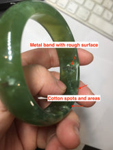 Load image into Gallery viewer, 54mm 100% Natural icy watery blue/black/gray Xiu Jade Serpentine bangle XY126
