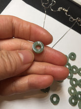 Load image into Gallery viewer, 9.5-10mm Type A 100% Natural light green Guatemala Jadeite Jade small safty ring pendant group PC192 Add on item
