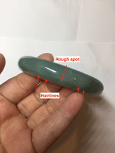 Load image into Gallery viewer, 56.8mm Certified 100% natural Type A oily dark green/ gray (老油青) jadeite jade bangle PB286-0548
