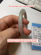 Load image into Gallery viewer, 53.4mm certified 100% natural Type A gray green white purple round cut jadeite jade bangle AA122-4914
