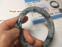 Load image into Gallery viewer, 60mm Certified Type A 100% Natural dark green/purple/gray Snowy Pine Mountain Jadeite Jade bangle PE113-1218
