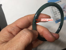 Load image into Gallery viewer, 60.5mm Certified Type A 100% Natural dark green blue gray black slim round cut Guatemala Jadeite bangle PC176-2056
