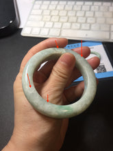 Load image into Gallery viewer, 52.3mm Certified Type A 100% Natural sunny green white chubby Jadeite bangle PE98-6212
