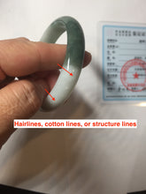 Load image into Gallery viewer, 51mm certified 100% natural Type A sunny green oily dark green gray black(老油青)  half mountain half water (半山半水) oval jadeite jade bangle BS175-0060
