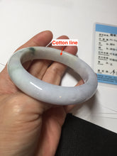 Load image into Gallery viewer, 56.5mm certified 100% natural Type A light green purple jadeite jade bangle AA32-4276

