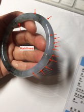 Load image into Gallery viewer, 55.3mm Certified Type A 100% Natural dark green/purple/gray round cut Jadeite bangle AA128-6937
