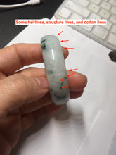 Load image into Gallery viewer, 53mm certified 100% natural Type A light green white with green floating flowers thin jadeite bangle PF56-5636
