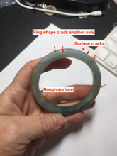 Load image into Gallery viewer, 53mm Certified Type A 100% Natural oily dark green(老油青)/gray Jadeite bangle PF1-(2775)
