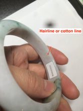 Load image into Gallery viewer, 58mm Certified Type A 100% Natural light green/purple/white/brown Jadeite Jade bangle AH80-0458
