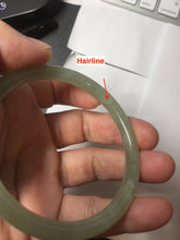 Load image into Gallery viewer, 57.6mm Certified 100% Natural light green gray Nephrite Bangle HN141-3359

