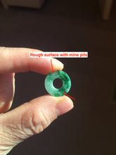 Load image into Gallery viewer, 16.3mm Type A 100% Natural sunny green Jadeite Safety Guardian Button donuts pendant PF52
