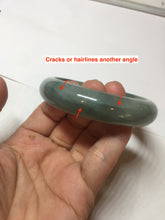 Load image into Gallery viewer, 56.8mm Certified 100% natural Type A oily dark green/ gray (老油青) jadeite jade bangle PD114

