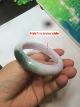 Load image into Gallery viewer, 54mm Certified 100% natural Type A olive green/white/purple/brown(FU LU SHOU) chubby jadeite jade bangle AX96-(5190)
