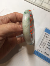 Load image into Gallery viewer, 60.5mm 100% Natural type A sunny green purple white Jadeite Jade bangle PE44-5509
