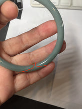 Load image into Gallery viewer, 59mm Certified Type A 100% Natural Light Blue Green Gray Ru Kiln Sky Celadon Blue (汝窑天青蓝) Guatemala Jadeite Jade Slim Round Bangle BS160-8651
