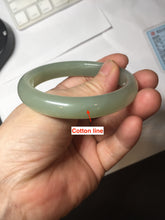 Load image into Gallery viewer, 54.5mm certified 100% Natural icy watery dark green gray nephrite bangle HN154-9685
