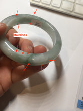 Load image into Gallery viewer, 57.5mm certified type A 100% Natural icy watery light green/purple/white chubby Jadeite jade bangle PF77-1315
