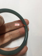 Load image into Gallery viewer, 55mm Certified Type A 100% Natural dark green/blue/gray Guatemala slim round cut Jadeite bangle PE60-7065
