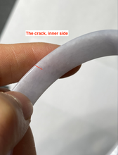 Load image into Gallery viewer, 52.1mm Certified 100% Natural icy white/gray slim round cut nephrite jade bangle PF54-0425
