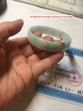 Load image into Gallery viewer, 52mm certified Type A 100% Natural sunny green white(白底青) thin style Jadeite jade bangle AZ160-1594
